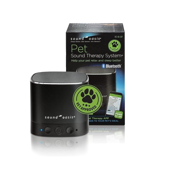 Sound Oasis Pet Bluetooth Sound Machine, 20 Dr Developed Calming Sounds to Soothe, Relax, Separation, Anxiety, Stress Relief, Sleep for Canine, Puppy, Dog, Cat for Storms, Fireworks, Barking, Travel
