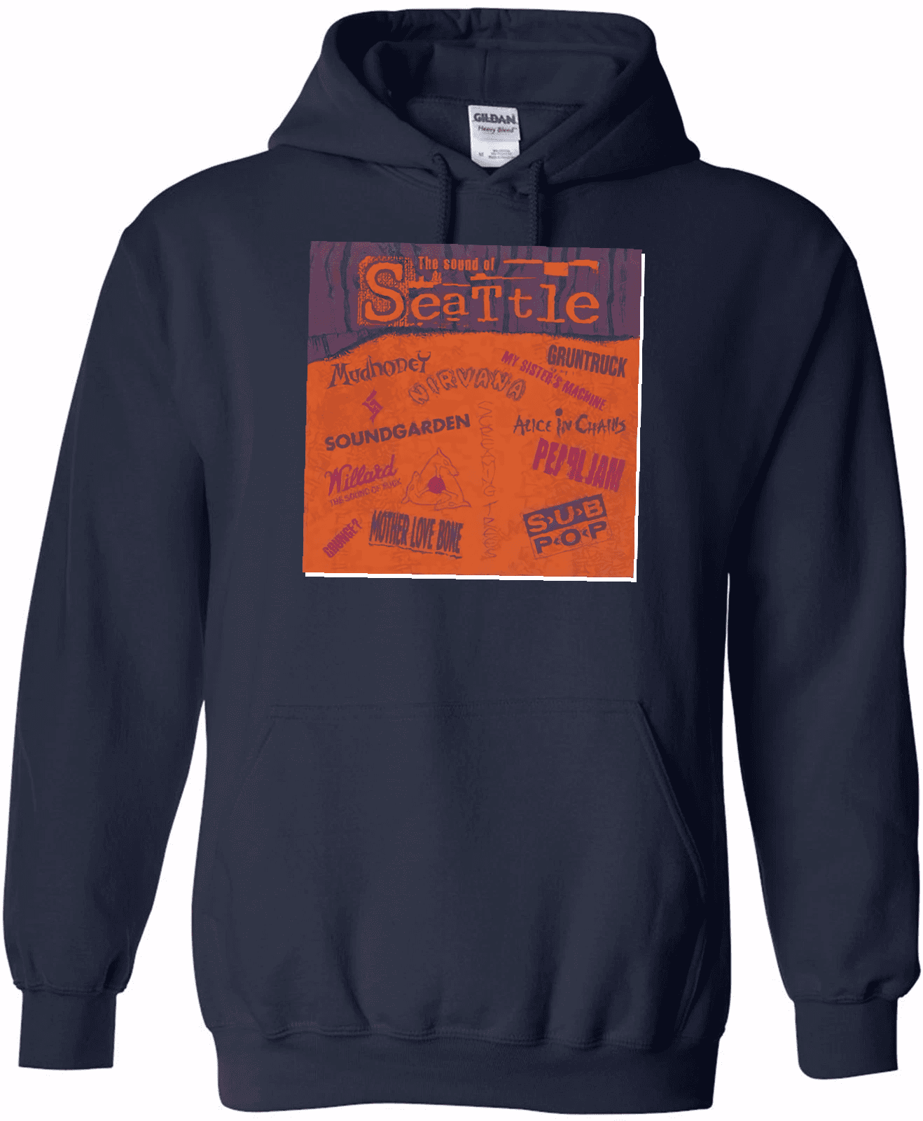 Sound Of Seattle 90s Grunge Music Legends Retro Fan Tribute Hoodie ...