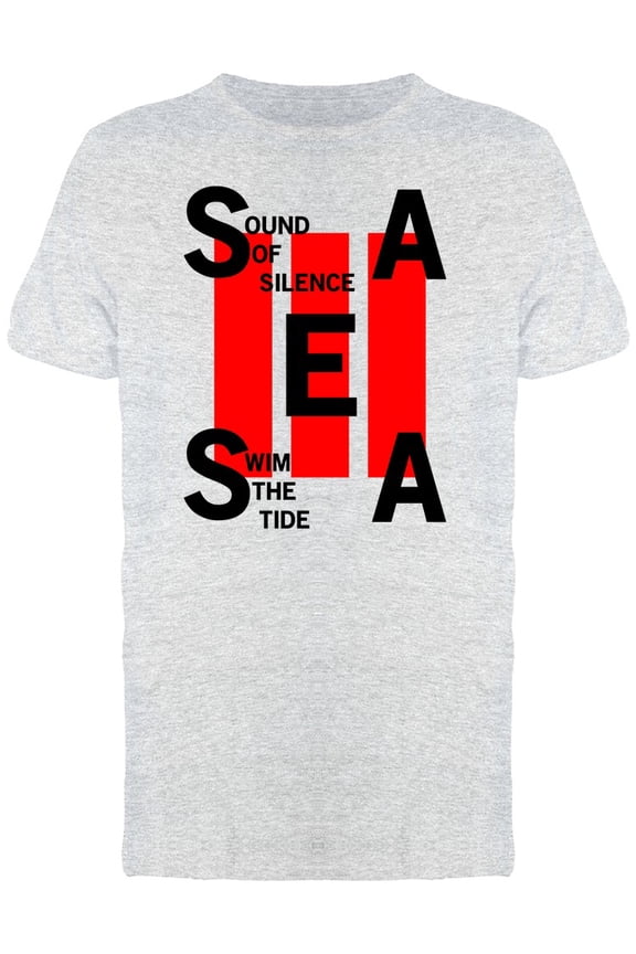 Sound Of Silence Sea Slogan Tee Men's -Image by Shutterstock