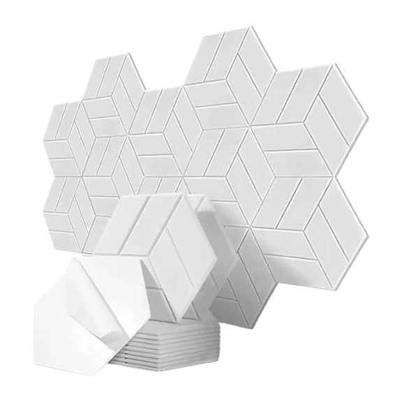 Sound Panels for Walls,12 Pack Self-Adhesive Hexagon Tiles for Noise Reduction,3D Decorative Wall Art for Gaming Room Setup and Bedroom,Modern Sound Absorbing Panels,White