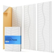 Acoustic Panels for Walls, Ceilings & Doors, Self-Adhesive Sound Panel, 17" × 12" × 0.4" High Density Sound Absorbing Panel for Recording Studio, Home Theater, 6 Pack Decorative Art Tiles