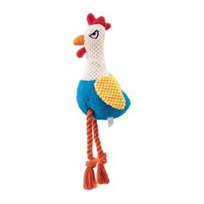 Sound Rooster Interactive Tug Of War Pull Out Rope Dog Toy for Indoor Outdoor with Noisy Design