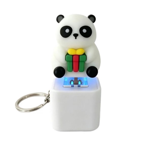 Sound Sensory Button Keychain, Rechargeable Panda Keyring Fidget Clicker