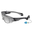 thumbnail image 1 of Sound Shield Safety Fit-Over Glasses, Style Black Frame, Grey Lens w/Built in Hearing Protection, 1 of 3