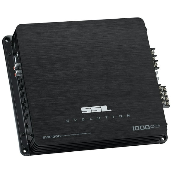 Sound Storm Laboratories EV4.1000 Evolution Series Car Audio Amplifier - 1000 High Output, 4 Channel, 2/8 Ohm, High/Low Level Inputs, High/Low Pass Crossover, Full Range, Hook To Stereo and Subwoofer