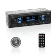 Sound Storm Laboratories ML43B Car Audio Stereo – Single Din, Bluetooth, No CD DVD Player, AM/FM Radio Receiver, Wireless Remote Control, Push To Talk “Hey Siri” - “Hey Google”