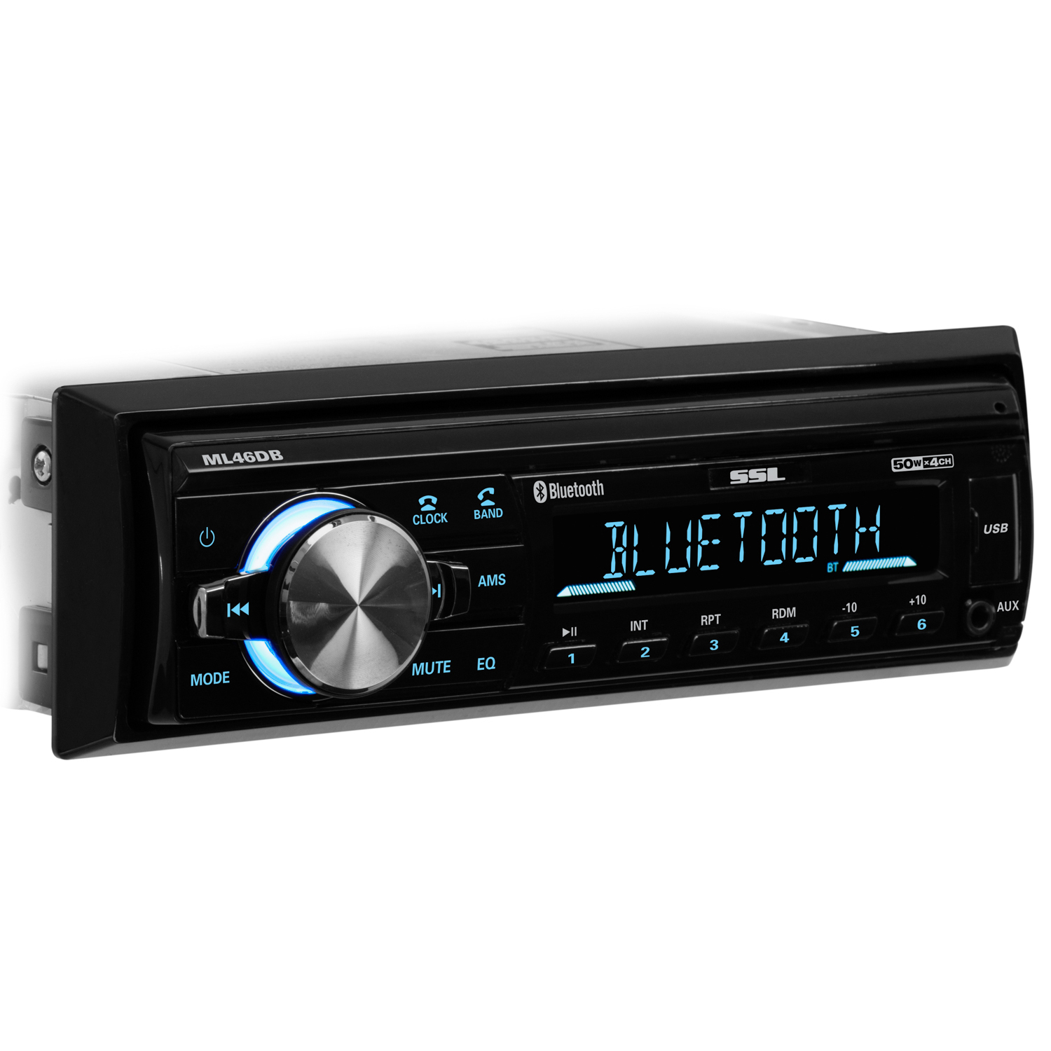 Sound Storm Laboratories ML46DB Car Audio Stereo System - Single Din, Bluetooth Audio and Calling Head Unit, No CD Player, USB, AUX In, AM/FM Radio Receiver, Detachable Panel, Hook up to Amplifier - image 1 of 17