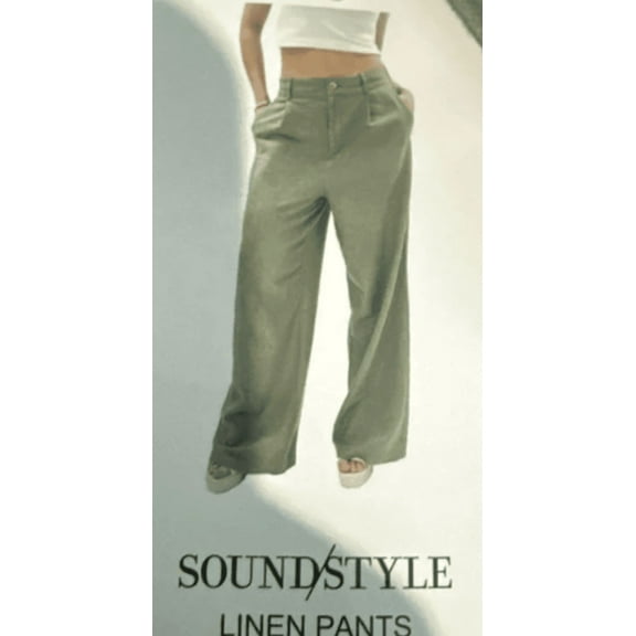 Sound Style Ladies Linen Pant, Wide Leg, Size Small