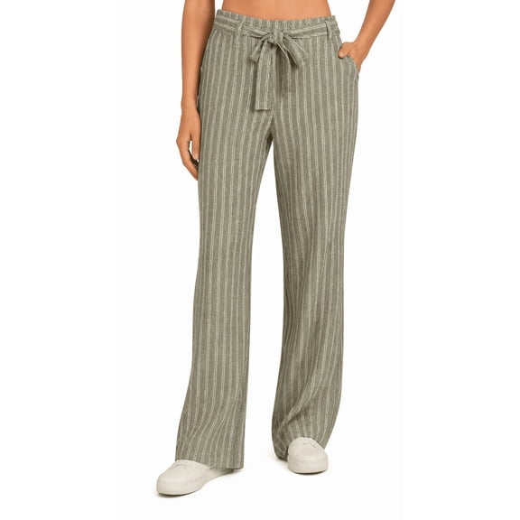 Soundstyle Womens Linen Pants - Green - Large