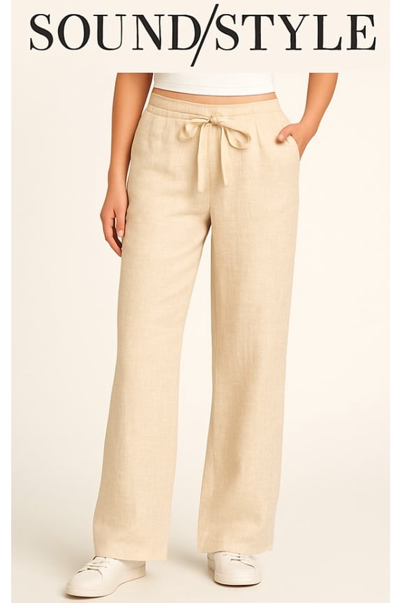 Sound/Style Womens Linen Pants - Light Tan - XX-Large