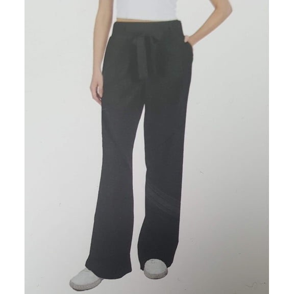 Sound Style Women's Linen Pants, Wide Leg, Black, Medium