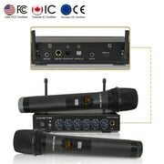 Sound Town 100 Channels Wireless Microphone Karaoke Mixer System with 2 Metal Handheld Microphones, Optical Toslink, AUX, for Smart TV, Home Theater, Sound Bar SWM16-2MEGA