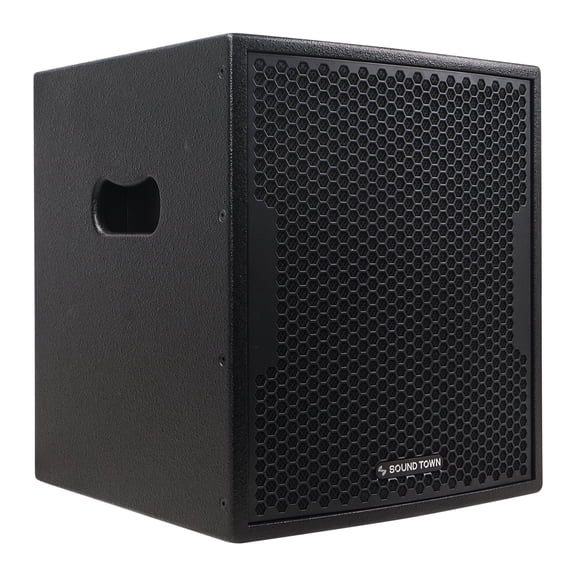 Sound Town 800 Watts 12" Powered Subwoofer with 2 Speaker Outputs, Plywood Enclosure, Black (CARPO-12DSPW)