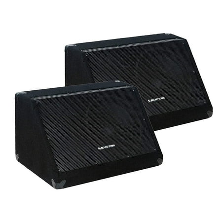 Sound Town 2-Pack 10" 600W Passive DJ PA Stage Floor Monitor Pro Audio Speakers with Compression Driver for Live Sound, Bar, Church (METIS-10M-PAIR)