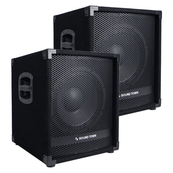 Sound Town 2-Pack 12 1400 Watts Powered PA DJ Subwoofers with 3 Voice Coil (METIS-12SPW-PAIR)