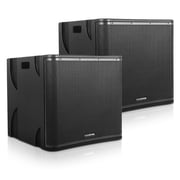 Sound Town 2-Pack 18 1600 Watts Powered PA DJ Subwoofers with DSP and Birch Plywood Enclosure, White CARME-18SWPW-PAIR