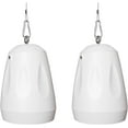 thumbnail image 1 of Sound Town 2-Pack 4" All-Weather Pendant Speaker, IP66, Wall Mount, Landscape, 70V/100V/8-Ohm, Indoor/Outdoor Commercial Speaker for Home and Commercial Installation, White (STPDS-4W-PAIR), 1 of 8