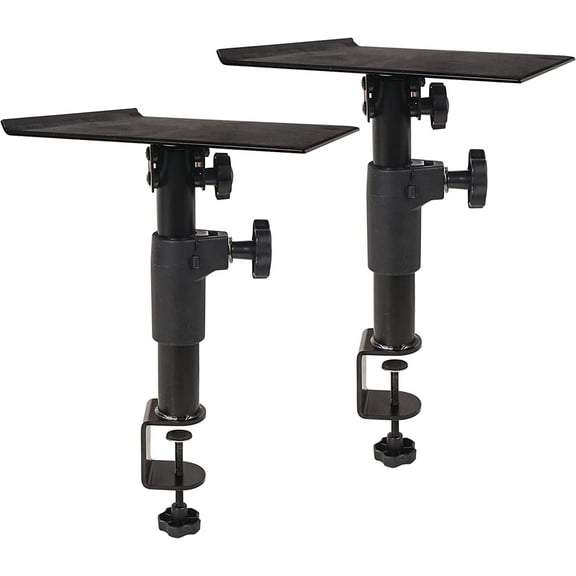 Sound Town 2-Pack Desktop Clamp-On Studio Monitor Speaker Stands with Horizontal/Vertical Speaker Orientation (STSD-DCM-PAIR)