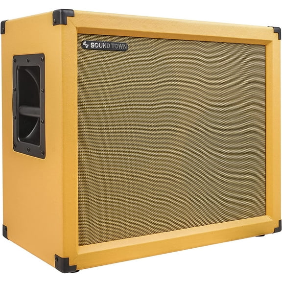 Sound Town 2 x 12 130W Open-Back Guitar Speaker Cabinet, Birch Plywood, Orange Tolex, Wheat Cloth Grille (GUC212OBOR)