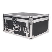 Sound Town 4U PA DJ Pro Audio Rack/Road ATA Case with 11U Slant Mixer Top, 20.2 Rackable Depth, 4 Space Size - Pro Tour Grade STMR-4U