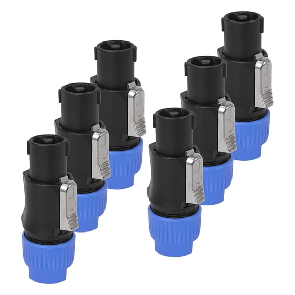 Sound Town 6 Pack 4-Pole SpeakOn Cable Connector with Twist Lock for Cable Diameters 6 to 15 mm, Compatible with NL4FC, NL4FX, NLT4X, NL2FC, ... (NHFL4FC-6PK)