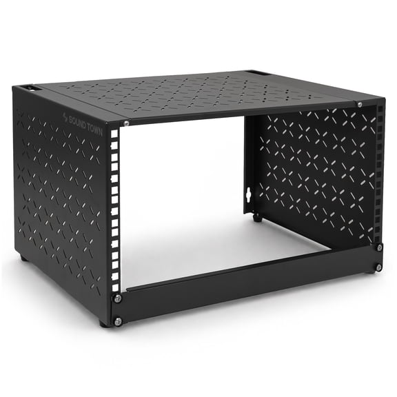 Sound Town 6U Foldable Wall-Mount & Desktop Open Frame Server Rack with 12" Depth for Network Equipment, Switches, Routers, Patch Panels, NAS, PDUs (STWOR-6U
