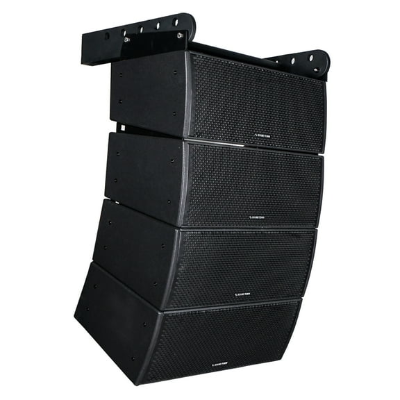 Sound Town All-Weather 4 x Dual 8 Water-Resistant Passive Line Array System with 3 Titanium Compression Drivers, Full Range/Bi-amp Switchable, Black (ZETHUS-IP208X4)