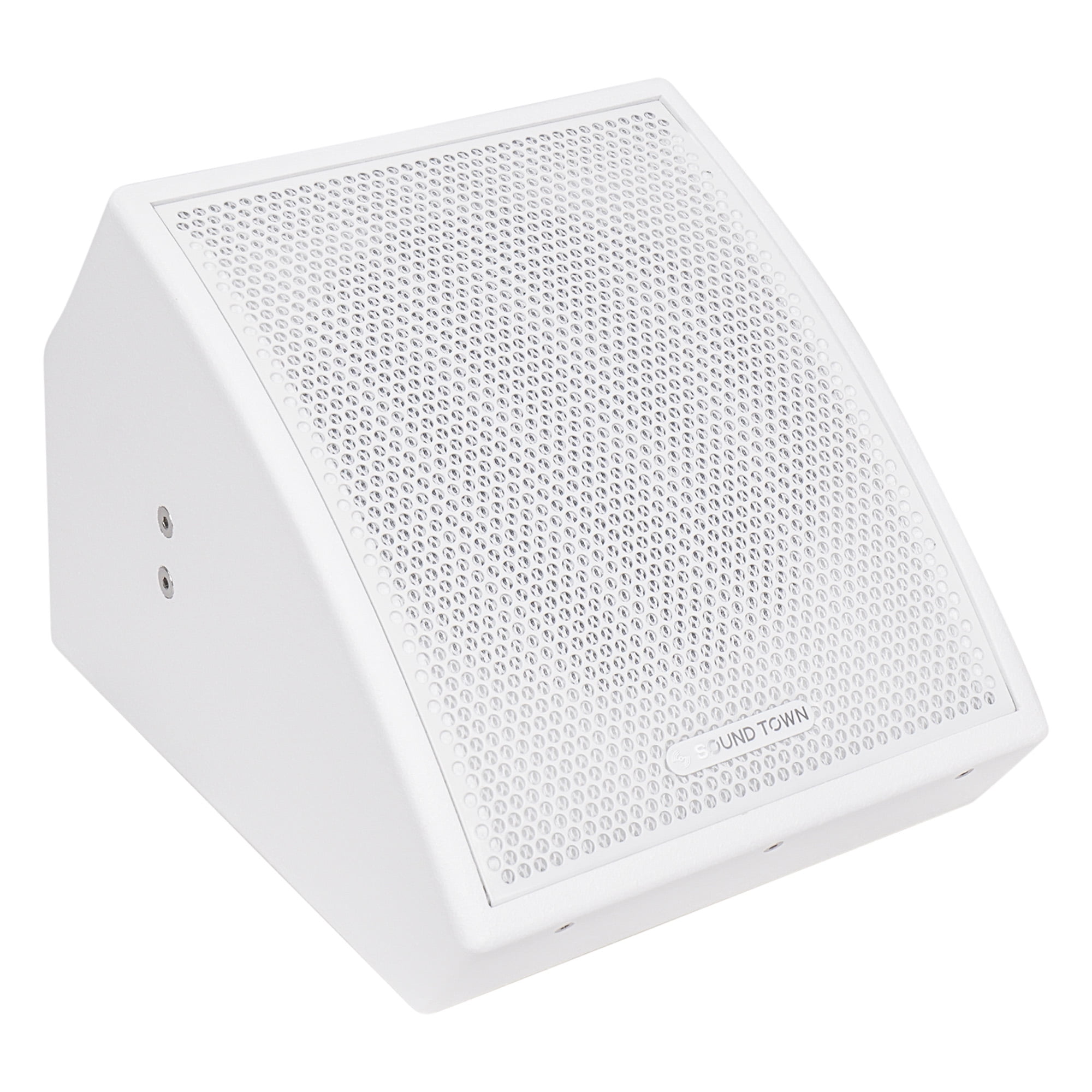 Sound Town CARME Series 10" Coaxial 2-Way Professional PA DJ Stage Monitor Speaker, White with U Mounting Bracket, Birch Plywood for Installation, Live Sound, Bar, Church (CARME-U10MW)