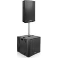 thumbnail image 1 of Sound Town CARME Series Powered PA Speaker and Subwoofer Combo Set with One 15” PA Speaker, One 18” Subwoofer, One Subwoofer Pole, Birch Plywood, Black, 1 of 8
