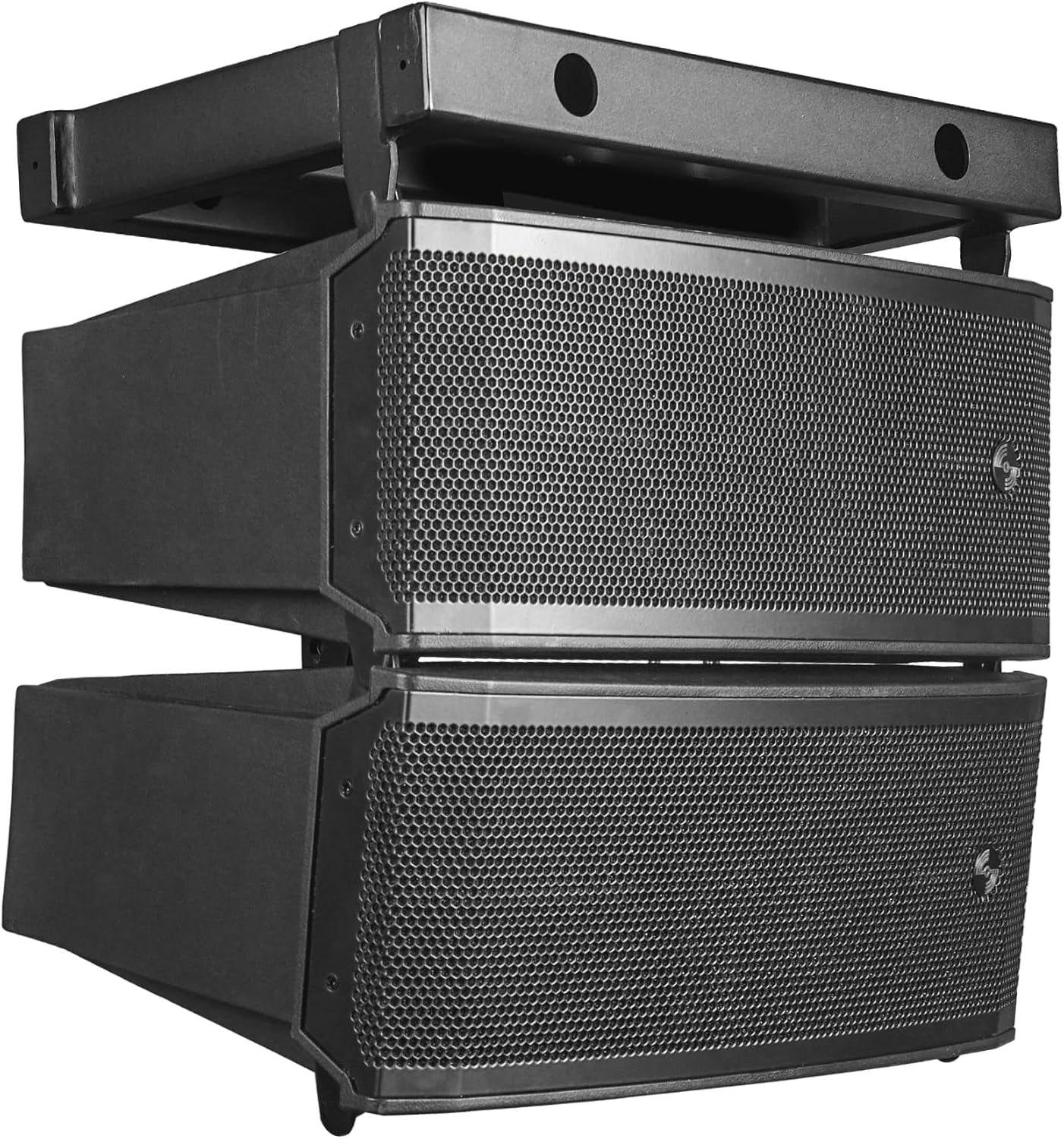 Sound Town CARPO Series Line Array Speaker System with One Dual 6.5 inch Powered Line Speaker, One Dual 6.5-inch Passive Line Array Speaker, One Flying Frame, Black (CARPO-LA62F)