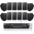 thumbnail image 1 of Sound Town Commercial Restaurant Bluetooth Amplifier + Surface-Mount Speaker Set, with One 6-Zone 70V/100V Amplifier, 12 x Weather-Resistant 6.5-Inch Surface-Mount Speakers, Black (STCA360X12TV6B), 1 of 7