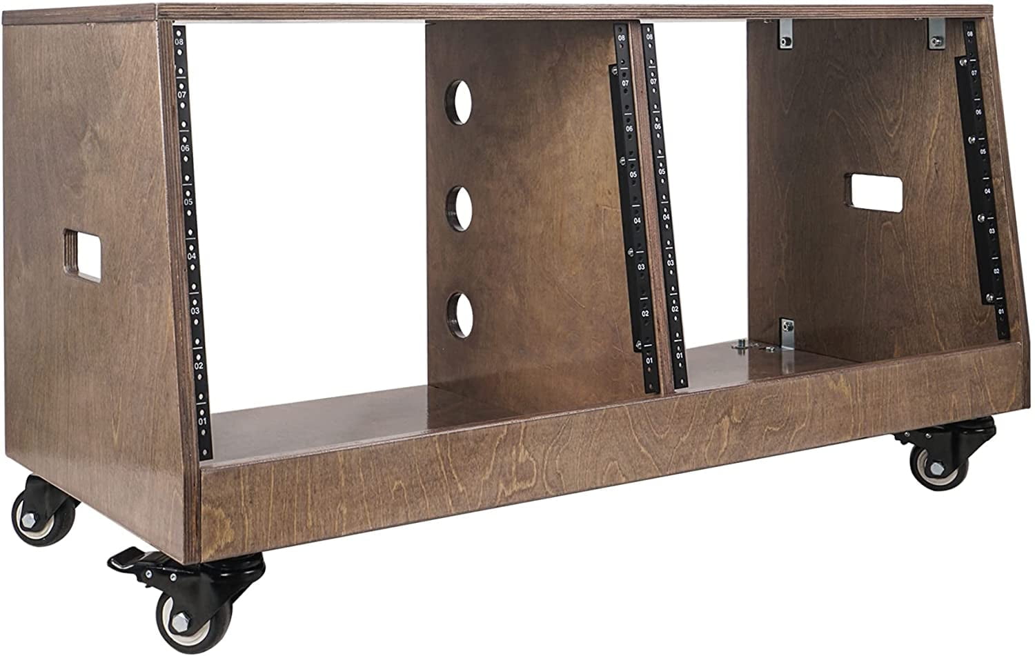 Sound Town DIY 2 x 8U Slanted Studio Rack with Baltic Birch Plywood ...