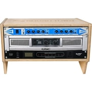 Sound Town DIY 4U Angled Desktop Turret Studio Rack with Baltic Birch Plywood, Golden Oak, Assembly Required SDRK-Y4SL