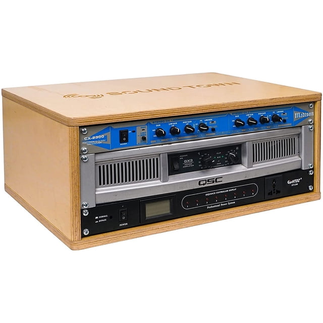 Sound Town DIY 4U Studio Rack with Baltic Birch Plywood, Golden Oak ...
