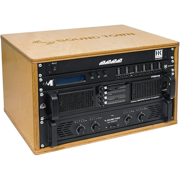 Sound Town DIY 6U Studio Rack with Baltic Birch Plywood, Golden Oak, Assembly Required (SDRK-Y6)