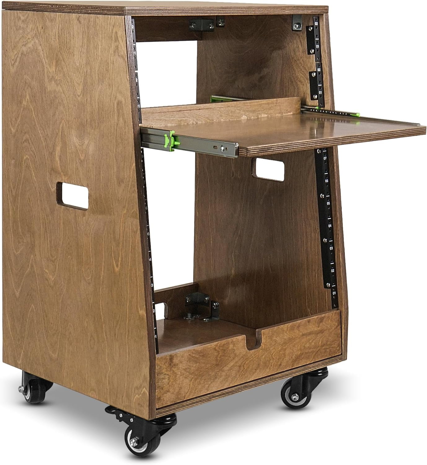 Sound Town DIY Slanted 12U Studio Rack (4U Top + 8U Lower), with 2U ...