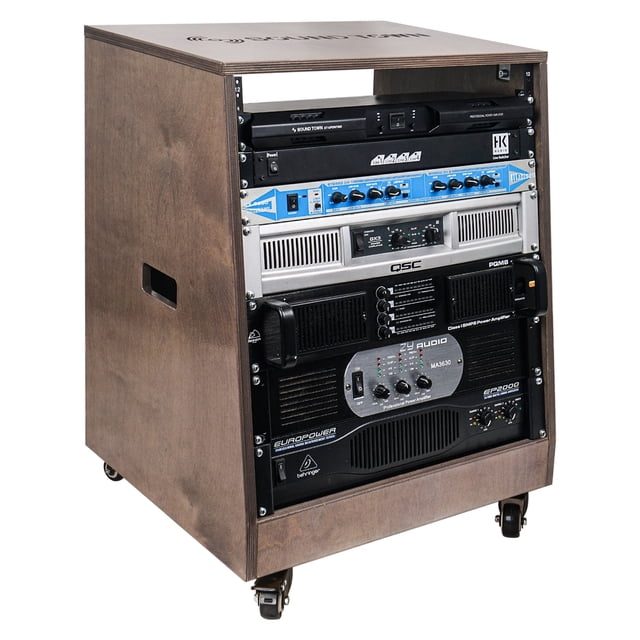 Simple Slanted Rack Design Free Shipping! Sound Town DIY Slanted 12U Studio Rack, Plywood ...
