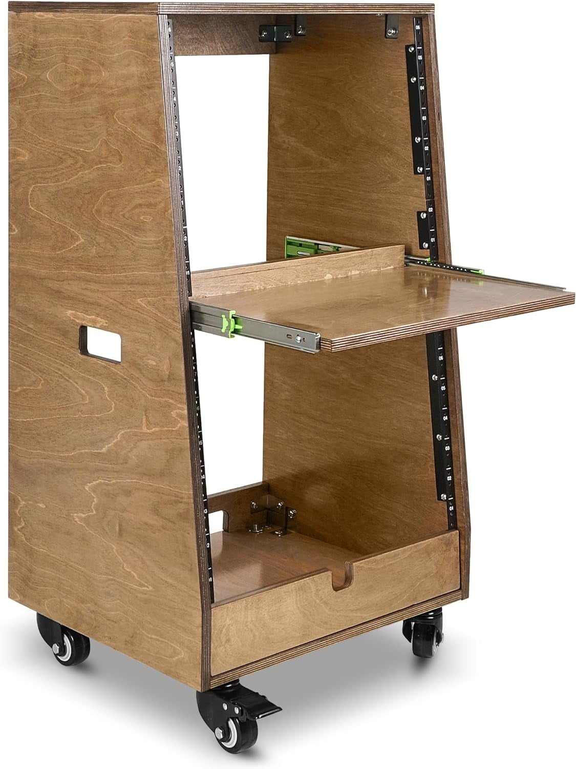 Sound Town DIY Slanted 16U Studio Rack (8U Top + 8U Lower), with 2U ...