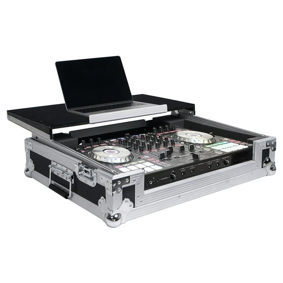 Sound Town DJ Controller Flight/Road Case with Sliding Platform, Wheels and Rubber Handles (STRC-SRLT)