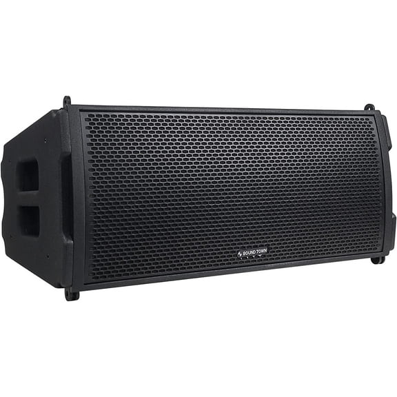 Sound Town Dual 10" Water-Resistant Passive Line Array Loudspeaker, Full Range/Bi-Amp Switchable, Black (ZETHUS-IP210)