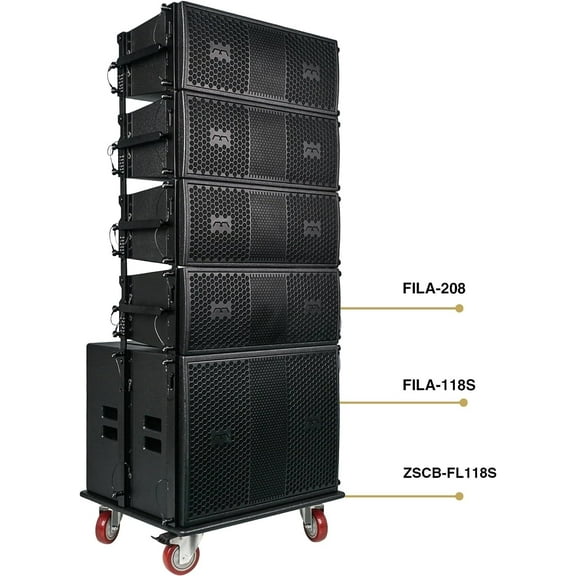 Sound Town FILA Speaker System with Subwoofer, Black, 8"