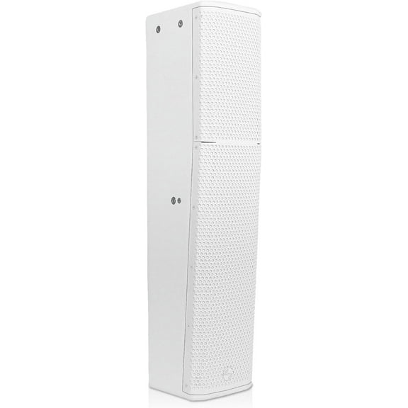 Sound Town High-Power 900W Passive Slant Column Line Array Speaker, 4x5-Inch Woofers, Dual HF Drivers, Birch Plywood, Asymmetrical Vertical Coverage, for Installations, Conference, White (CARPO-P6SLW)