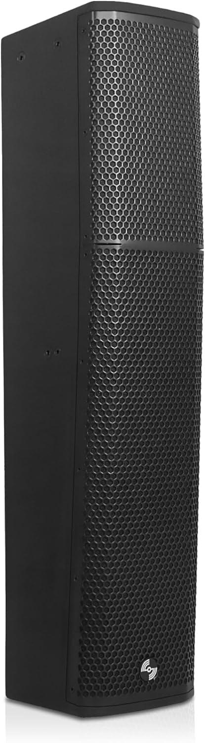 Sound Town High-Power 900W Passive Slant Column Line Array Speaker, 4x5-Inch Woofers, Dual HF Drivers, Birch Plywood, Asymmetrical Vertical Coverage, for Installations, Conference, Black (CARPO-P6SLB)