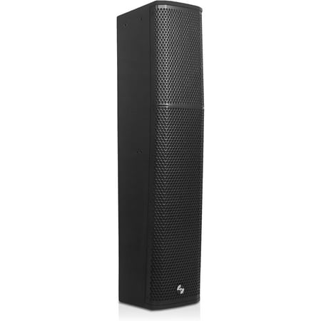 Sound Town High-Power 900W Passive Slant Column Line Array Speaker, 4x5-Inch Woofers, Dual HF Drivers, Birch Plywood, Asymmetrical Vertical Coverage, for Installations, Conference, Black (CARPO-P6SLB)