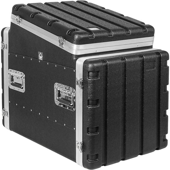 Sound Town Lightweight and Compact 10U ATA ABS Rack Case, with Slant Mixer Top, 24.5" Depth, 12U Top and 10U Side Spaces (STMR-A12X10U)