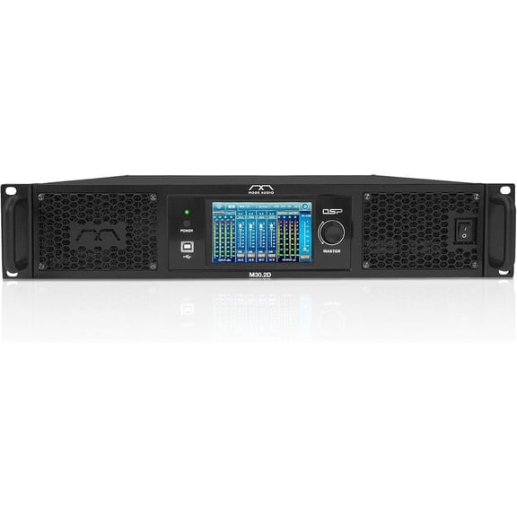 Sound Town MODE Audio Class-D 2-Channel PA/DJ Professional Power Amplifier with 2 x 5100W RMS at 4, DSP, Dante, FIR, Capacitive Touch Screen, PFC Power (M30.2D)