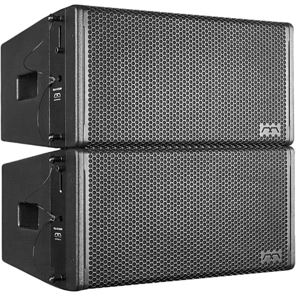 Sound Town Mode Audio Pair of Dual 12" 3-Way 3900 Watts Full-Range Variable Curvature Line Array Speaker, with Neodymium Drivers, Bi-Amp, Baltic Birch Plywood, Black (FILA-212LMH-PAIR)