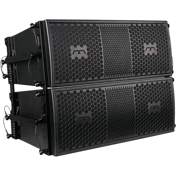 Sound Town MODE Audio Series Pair of 2 x 8 Line Array Loudspeakers, with Italian Neodymium Drivers, Plywood, Full-Range/Bi-Amp Switchable,Aluminum Side Handles, Black (FILA-208-PAIR)