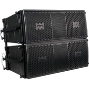 Sound Town MODE Audio Series Pair of 2 x 8 Line Array Loudspeakers, with Italian Neodymium Drivers, Plywood, Full-Range/Bi-Amp Switchable,Aluminum Side Handles, Black FILA-208-PAIR