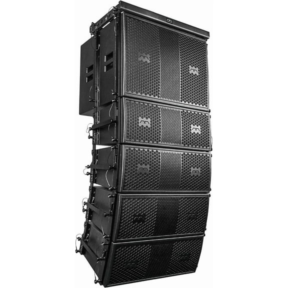 Sound Town MODE Audio Series Passive Line Array Speaker System with One 18-inch Subwoofer, Four Dual 8-inch Line Array Speakers, Full-Range / Bi-Amp Switchable, Black (FILA-118S208X4)